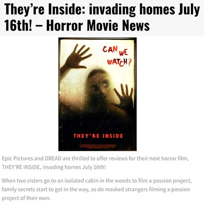 They’re Inside: invading homes July 16th! – Horror Movie News